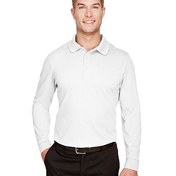 DG20LT - Devon & Jones CrownLux Performance™ Men's Tall Plaited Long Sleeve Polo Thumbnail