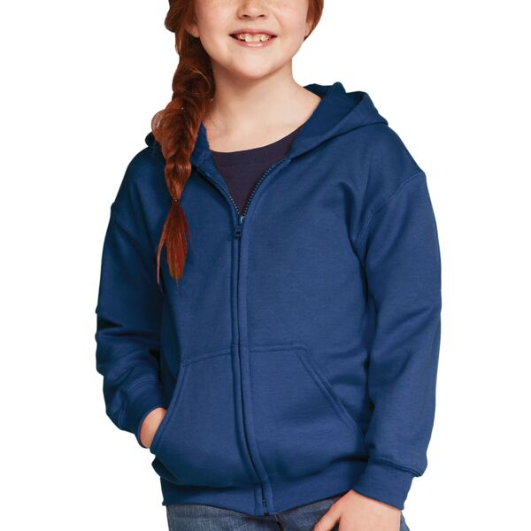 186B - Gildan Heavy Blend Full Zip Hooded Youth Sweatshirt Thumbnail